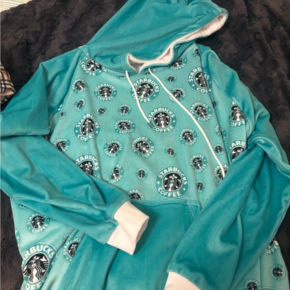 Starbucks Tops - Starbucks White Fleece Hoodie